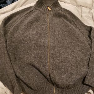 100% wool full zip Eddie Bauer sweater